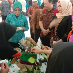 Sekretaris Dinkes Melawi bersama Ketua GOW dan Ketua PKK serta Asisten II dan seluruh kepala SKPD peninjauan stand para kader posyandu---Dedi Irawan